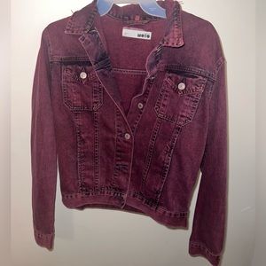 Dark purple/plum colored denim jacket. Worn once.